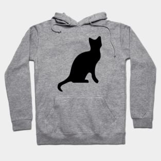 Black Cat Smooth Silhouette Cut Out Hoodie